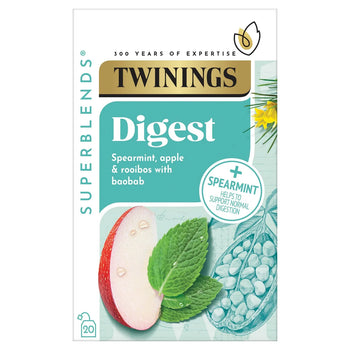 Twinings Superblends Digest مع النعناع والتفاح والرويبوس 20 في كل علبة