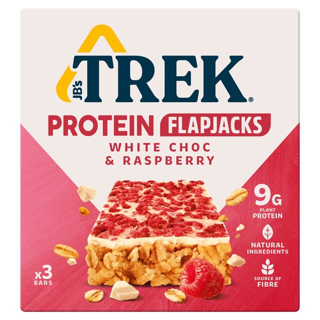 Trek White Choc & Raspberry Protein Flapjacks 3 per pack