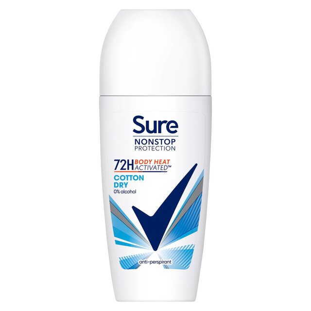 Sure Women 72hr Antiperspirant Deodorant Roll On Nonstop Cotton Dry 50ml