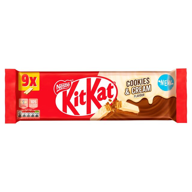 KitKat 2 Finger Cookies & Cream Biscuit Bar 9 per pack