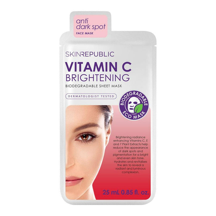 Skin Republic éclaircissant le masque facial de feuille de vitamine C