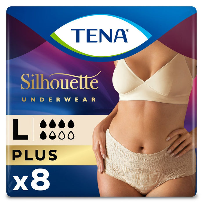 Pantalones de incontinencia de Silhouette de Tena Lady más grandes 8 por paquete