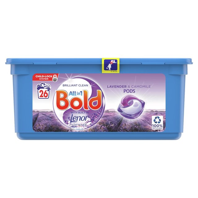 Bold All-in-1 Pods de lavado Cápsulas Lavender y Vamomile 26 Washes