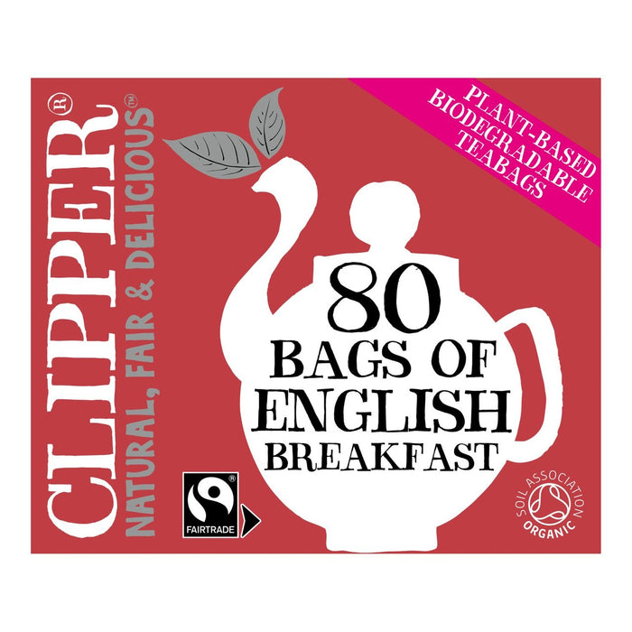 شاي الإفطار الإنجليزي العضوي من كليبر، 80 قطعة في كل عبوة