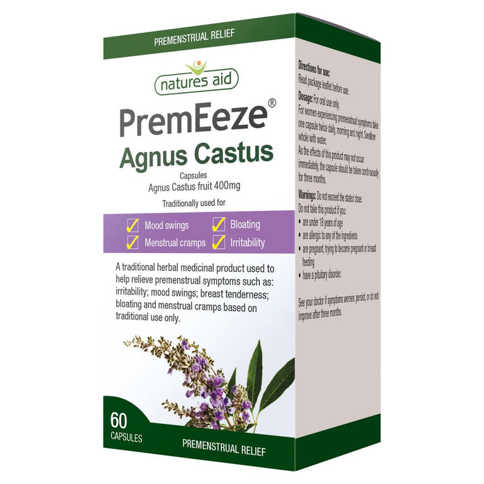 Natures Aid PremEeze Agnus Castus Capsules 400mg 60 per pack