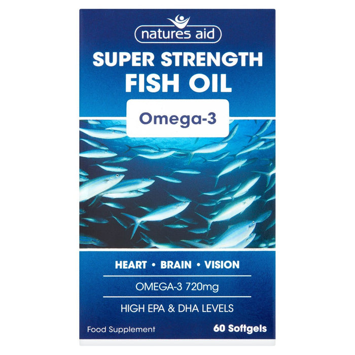 Die Natur helfen Superstärke Omega 3 Fischöl Softgels 60 pro Pack