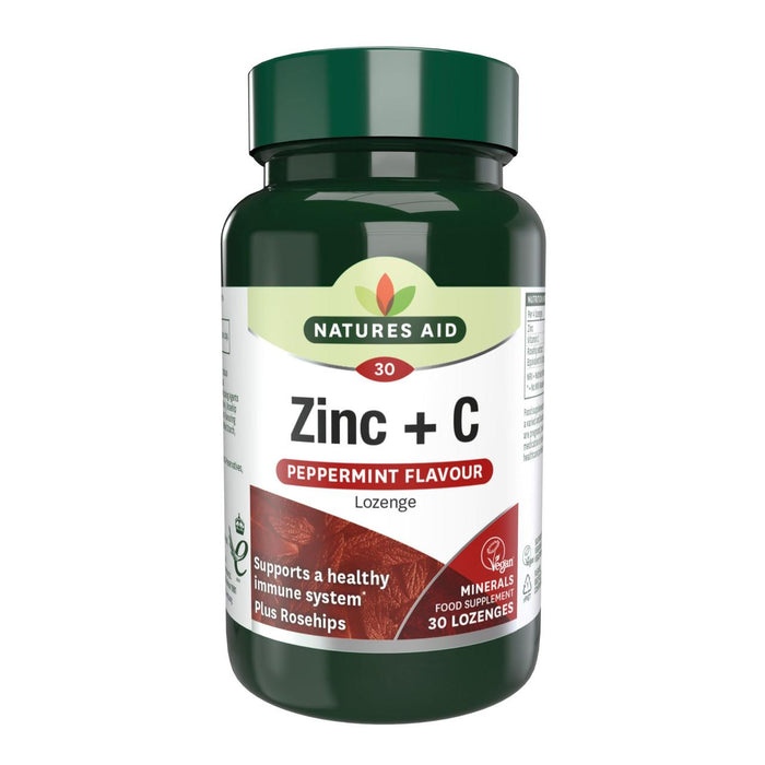 Natures Aider Zinc + C Supplement Lezenges 30 par paquet