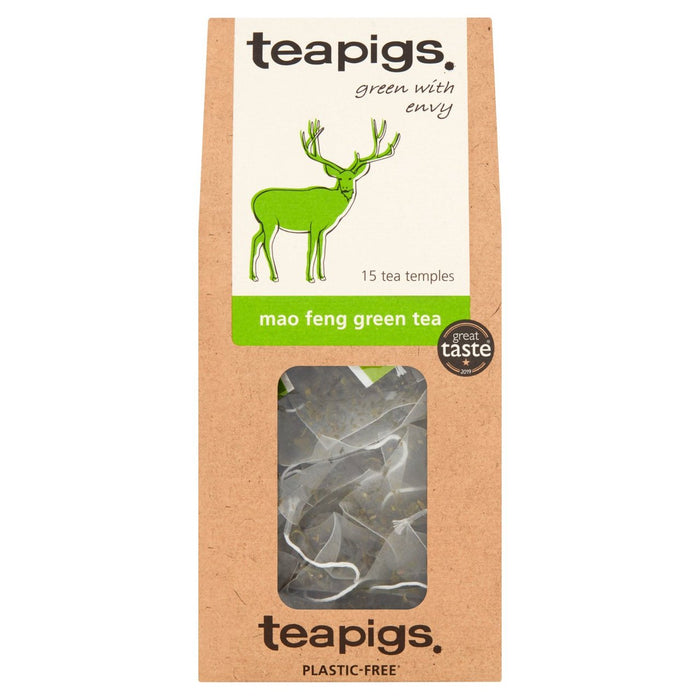 Tapigs Mao Feng Bolsas de té verde 15 por paquete