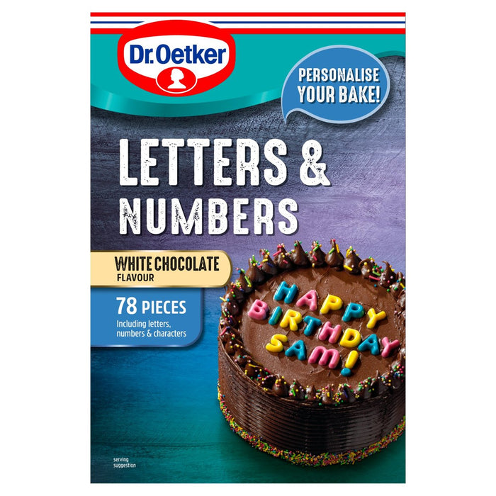Dr. Oetker 78 Letras y números de chocolate de color 40 g