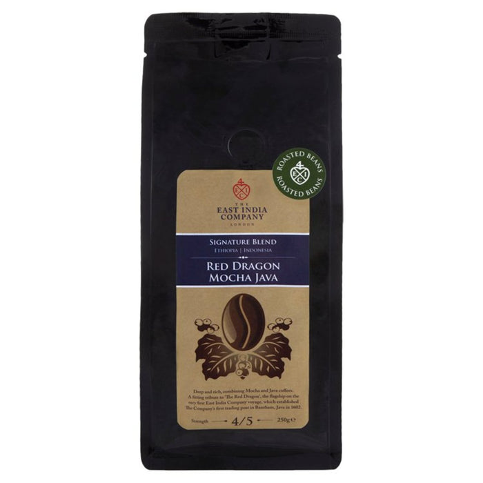 شركة الهند الشرقية حبوب قهوة ريد دراجون موكا جافا 250 جرام