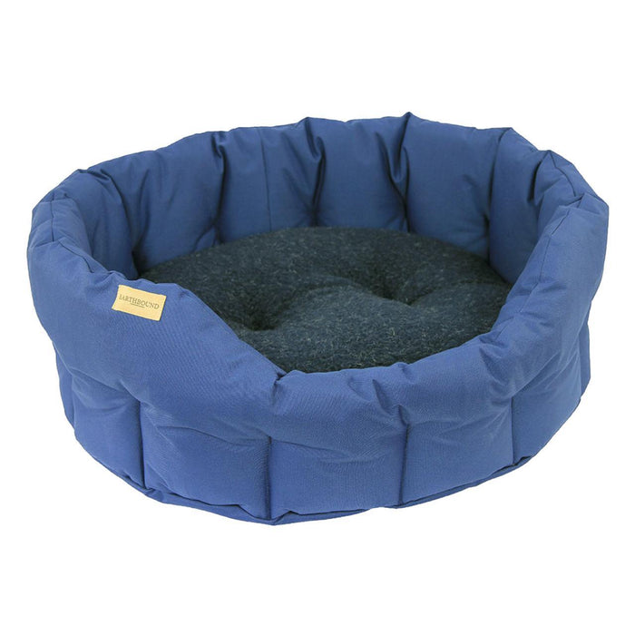 سرير كلب كلاسيكي مستدير مقاوم للماء باللون الكحلي متوسط ​​الحجم من Earthbound