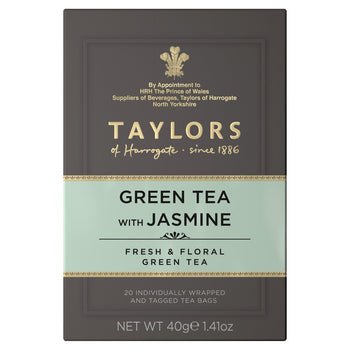 Taylors Green Tea avec des sachets de thé jasmin 20 par paquet