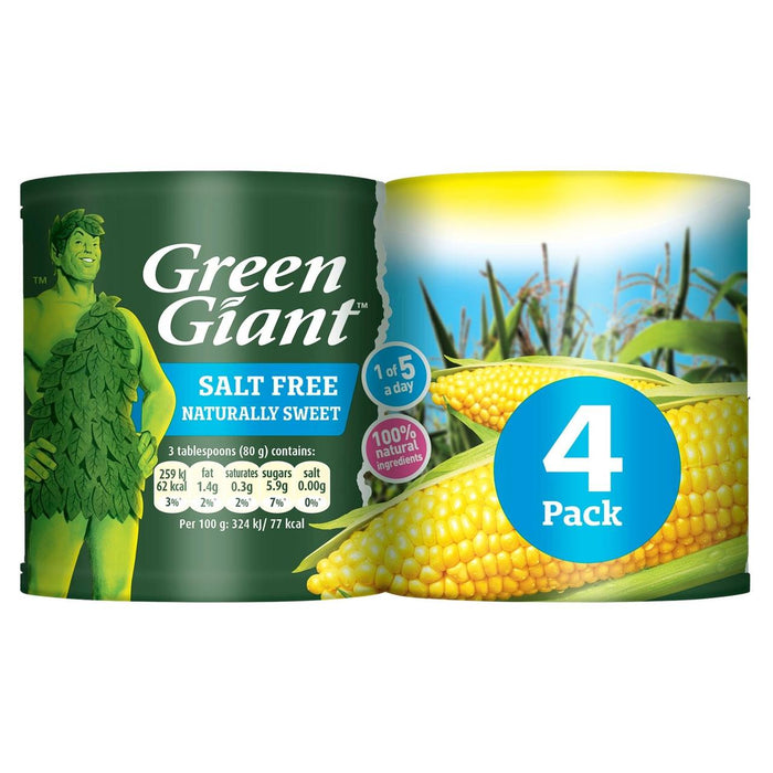 العملاق الأخضر ذرة حلوة خالية من الملح 4 × 198 جرام