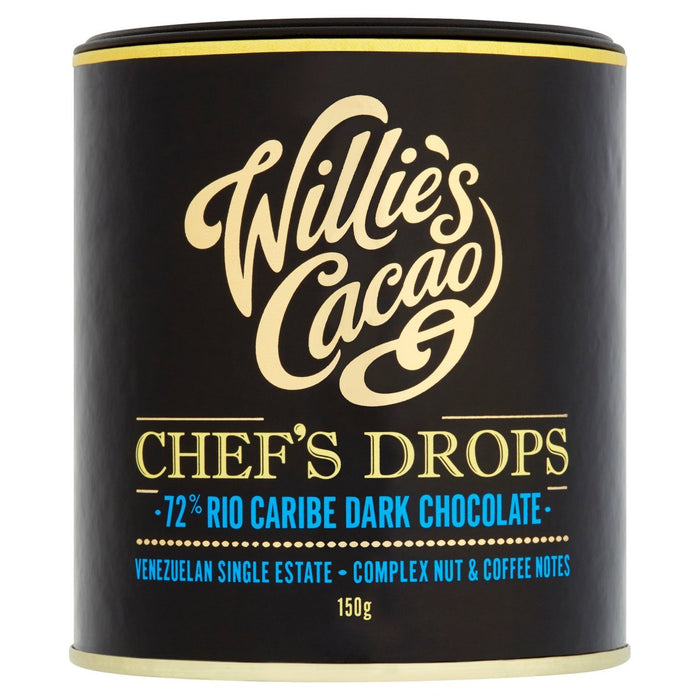 ويلي كاكاو قطرات الشوكولاتة الداكنة الفنزويلية 72% 150 جرام