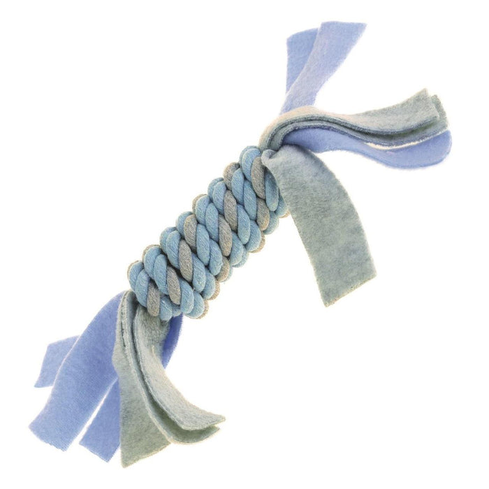 Kleine Schlingel Fleecy Seilspule Blaues Welpenspielzeug