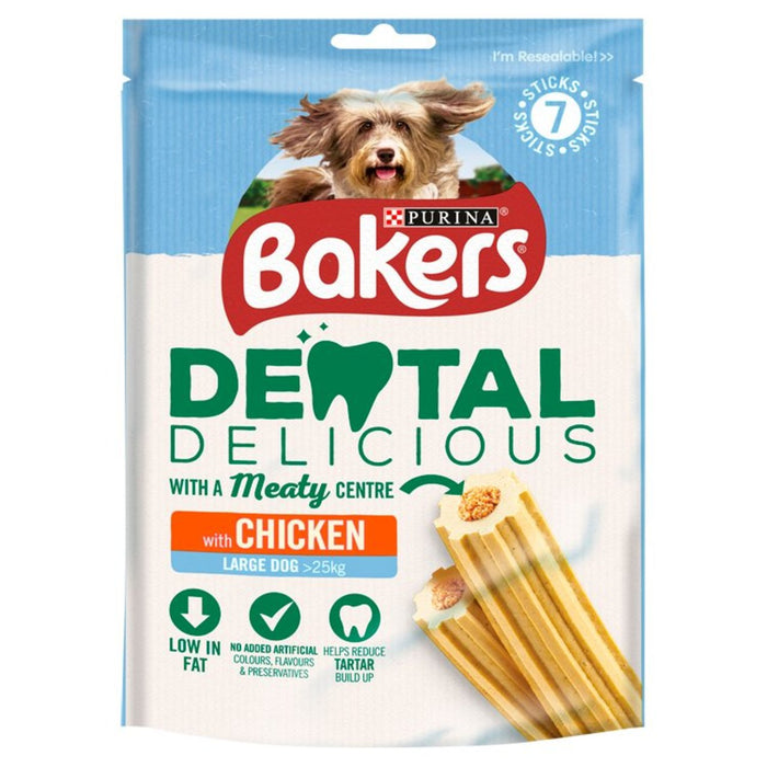 Bäcker Zahnköstliche große Hunde kaut Hühnchen 7 pro Pack