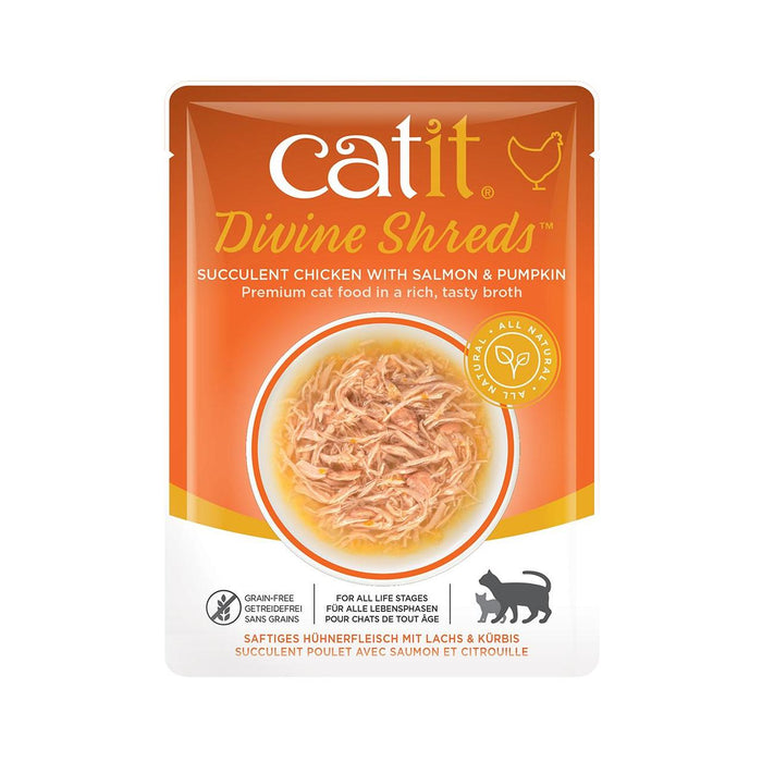 Catit Divine Shreds Huhn mit Lachs nasse Katzenfutter 75G