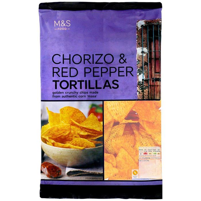 M&S Chorizo ​​& Red Pepper Tortilla Chips 200g