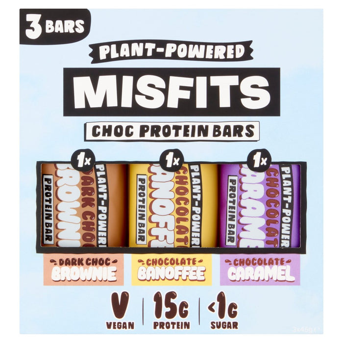 Misfits مجموعة متنوعة من بروتينات الشوكولاتة النباتية 3 × 45 جم