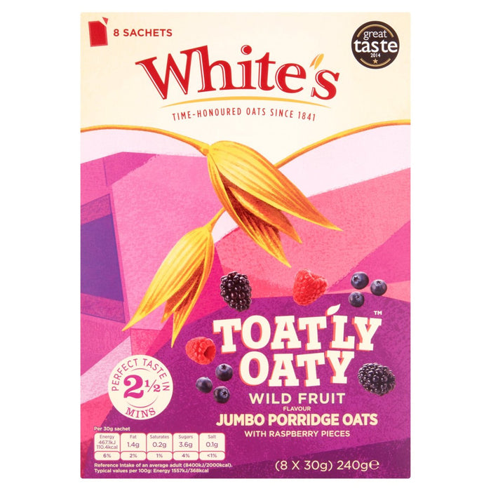 أكياس White's Toatly Oaty Wild Fruit الفورية، 8 أكياس في كل علبة